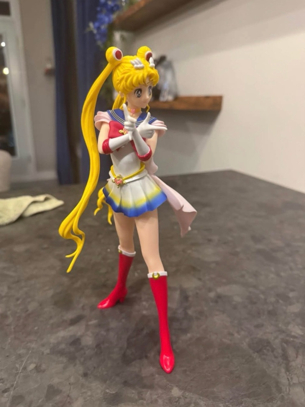 Sailor Moon Inspired Red & Yellow Anime Figure - Decorative Home Collectible